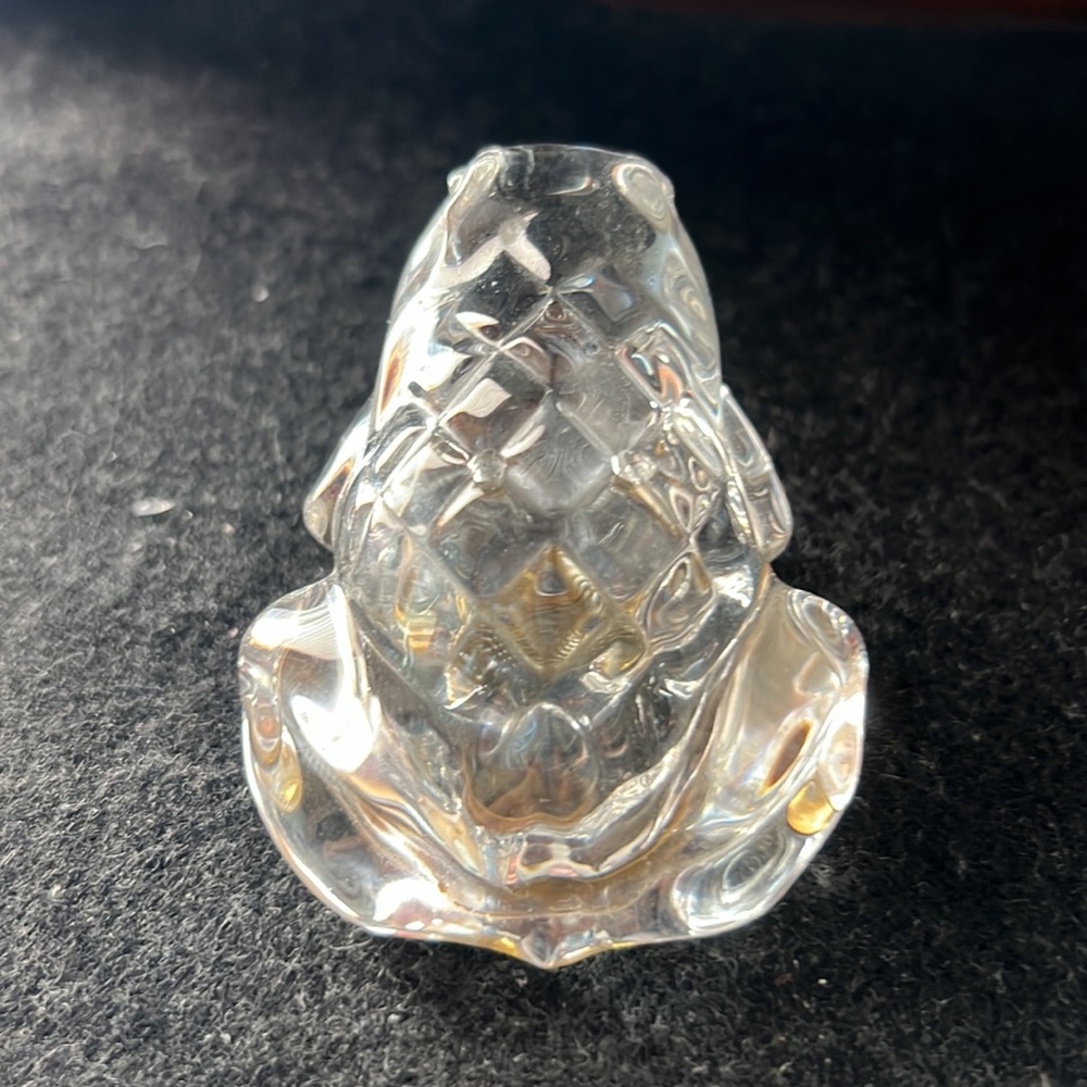 Vintage Gorham Frog Pepper Shaker in Etched Crystal